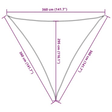 vidaXL Πανί Σκίασης Taupe 3,6 x 3,6 x 3,6 μ. από HDPE 160 γρ./μ²