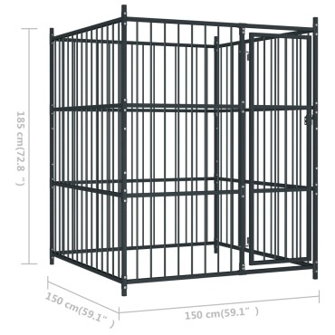 vidaXL Κλουβί Σκύλου Εξωτερικού Χώρου 150 x 150 x 185 εκ.