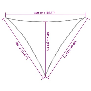 vidaXL Πανί Σκίασης Σκούρο Πράσινο 3 x 3 x 4,2 μ. από HDPE 160 γρ./μ²
