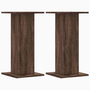 vidaXL Βάσεις Φυτών 2 Τεμ. Καφέ Δρυς 30x30x60 εκ. Επεξεργασμένο Ξύλο