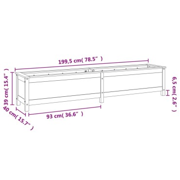vidaXL Ζαρντινιέρα Υπερυψωμένη 119,5x40x39 εκ. από Μασίφ Ξύλο Πεύκου