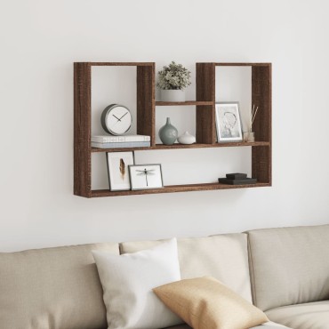 vidaXL Ραφιέρα Τοίχου Καφέ Δρυς 99x15x60cm Επεξεργασμένο Ξύλο 1 τεμ.