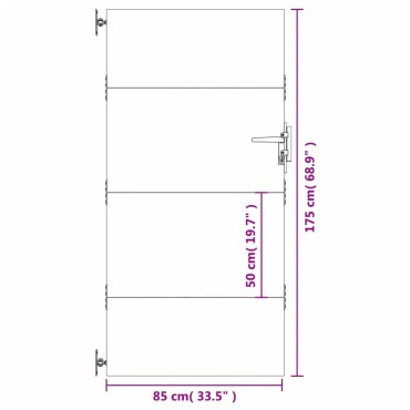 vidaXL Πύλη Κήπου 85 x 175 εκ. από Ατσάλι Corten