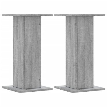 vidaXL Βάσεις Φυτών 2 Τεμ. Γκρι Sonoma 30x30x60 εκ. Επεξεργασμένο Ξύλο