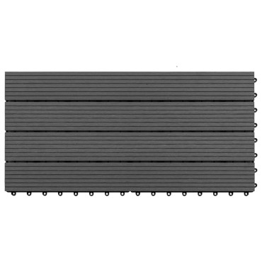 vidaXL Πλακάκια Deck 6 τεμ. Μαύρα 60 x 30 εκ. 1,08 μ² από WPC