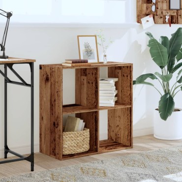 vidaXL Βιβλιοθήκη Όψη Παλαιού Ξύλου 68,5x32x68,5cm Επεξεργασμένο Ξύλο 1 τεμ.