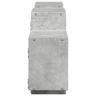 vidaXL Ραφιέρα Τοίχου Γκρι Σκυροδέματος 129x18x42cm από Επεξ. Ξύλο 1 τεμ.