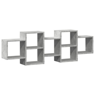 vidaXL Ραφιέρα Τοίχου Γκρι Σκυροδέματος 129x18x42cm από Επεξ. Ξύλο 1 τεμ.