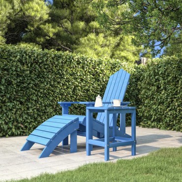 vidaXL Τραπέζι Κήπου Adirondack Γαλάζιο 38x38x46cm από HDPE 1 τεμ.
