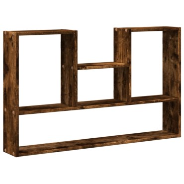 vidaXL Ραφιέρα Τοίχου Καπνιστή Δρυς 99x15x60cm Επεξεργασμένο Ξύλο 1 τεμ.
