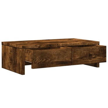 vidaXL Βάση Οθόνης με Συρτάρια Καπνιστή Δρυς 50x27x15 εκ Επεξεργ. Ξύλο