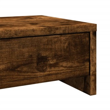 vidaXL Βάση Οθόνης με Συρτάρια Καπνιστή Δρυς 50x27x15 εκ Επεξεργ. Ξύλο