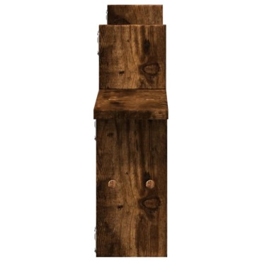 vidaXL Ραφιέρες Τοίχου 2 τεμ. Καπνιστή Δρυς 38x12x38cm Επεξεργ. Ξύλο