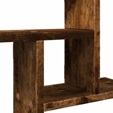 vidaXL Ραφιέρες Τοίχου 2 τεμ. Καπνιστή Δρυς 38x12x38cm Επεξεργ. Ξύλο