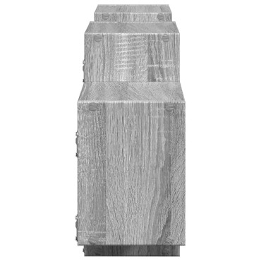 vidaXL Ραφιέρα Τοίχου Γκρι Sonoma 129x18x42cm Επεξεργασμένο Ξύλο 1 τεμ.