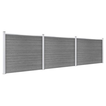 vidaXL Σετ Πάνελ Περίφραξης Γκρι 526x146cm από WPC