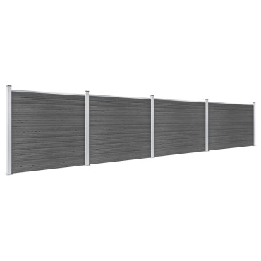 vidaXL Σετ Πάνελ Περίφραξης Μαύρο 699x146cm από WPC