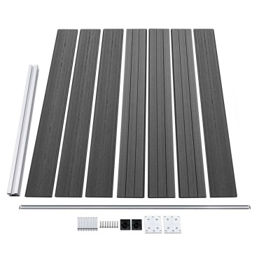 vidaXL Σετ Πάνελ Περίφραξης Μαύρο 699x146cm από WPC
