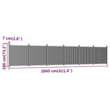 vidaXL Πάνελ Περίφραξης Γκρι 1045x186cm από WPC