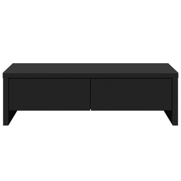 vidaXL Βάση Οθόνης με Συρτάρια Μαύρο 50x27x15 εκ. Επεξεργασμένο Ξύλο