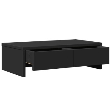 vidaXL Βάση Οθόνης με Συρτάρια Μαύρο 50x27x15 εκ. Επεξεργασμένο Ξύλο