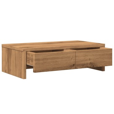 vidaXL Βάση Οθόνης με Συρτάρια Αρτισιανή Δρυς 50x27x15 εκ Επεξεργ Ξύλο