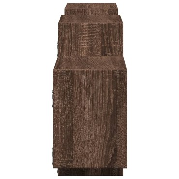 vidaXL Ραφιέρα Τοίχου Καφέ Δρυς 129x18x42cm από Επεξεργασμένο Ξύλο 1 τεμ.