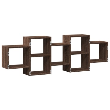 vidaXL Ραφιέρα Τοίχου Καφέ Δρυς 129x18x42cm από Επεξεργασμένο Ξύλο 1 τεμ.