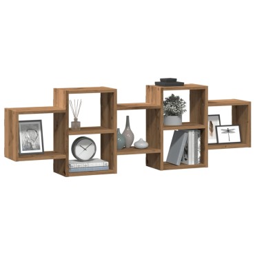 vidaXL Ράφι Τοίχου Αρτισιανή Δρυς 129x18x42cm από Επεξεργασμένο Ξύλο 1 τεμ.