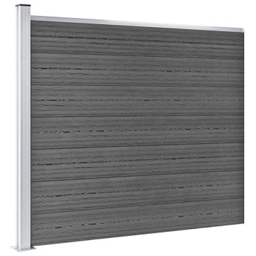 vidaXL Σετ Πάνελ Περίφραξης Μαύρο 353x146cm από WPC