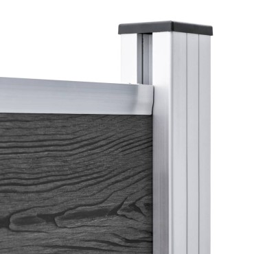 vidaXL Σετ Πάνελ Περίφραξης Μαύρο 353x146cm από WPC