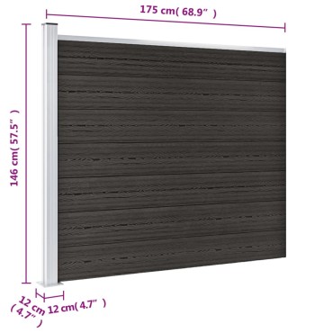 vidaXL Πάνελ Περίφραξης Γκρι 175x146cm από WPC