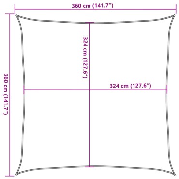 vidaXL Πανί Σκίασης Σκούρο Πράσινο 3,6 x 3,6 μ. από HDPE 160 γρ./μ²