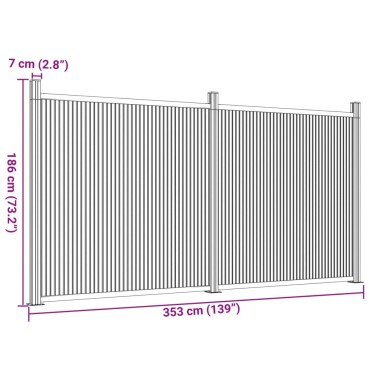 vidaXL Πάνελ Περίφραξης Καφέ 353x186cm από WPC