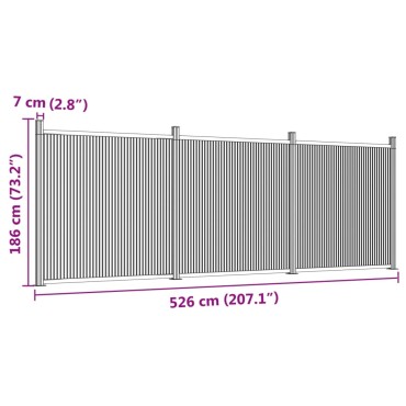 vidaXL Πάνελ Περίφραξης Καφέ 526x186cm από WPC