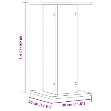 vidaXL Βάσεις Ηχείων 2Τεμ. Καπνιστή Δρυς 30x30x60εκ Επεξεργασμένο Ξύλο