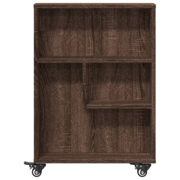 vidaXL Τρόλεϊ Αποθήκευσης Στενό Καφέ Δρυς 48x13x68cm Επεξ. Ξύλο