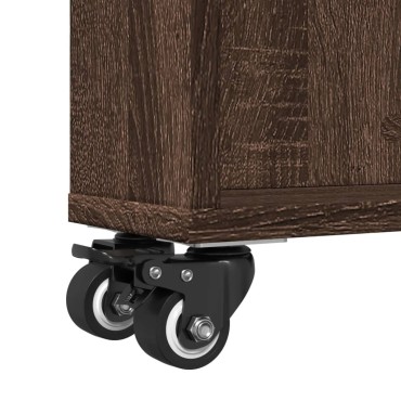 vidaXL Τρόλεϊ Αποθήκευσης Στενό Καφέ Δρυς 48x13x68cm Επεξ. Ξύλο