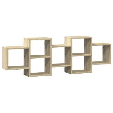 vidaXL Ραφιέρα Τοίχου Sonoma Δρυς 129x18x42cm από Επεξεργ. Ξύλο 1 τεμ.