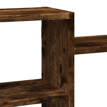 vidaXL Ραφιέρα Τοίχου Καπνιστή Δρυς 129x18x42cm Επεξεργασμένο Ξύλο 1 τεμ.