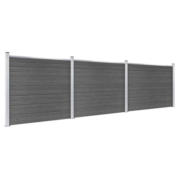 vidaXL Σετ Πάνελ Περίφραξης Μαύρο 526x146cm από WPC