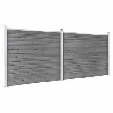 vidaXL Σετ Πάνελ Περίφραξης Γκρι 353x146cm από WPC