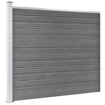 vidaXL Σετ Πάνελ Περίφραξης Γκρι 353x146cm από WPC