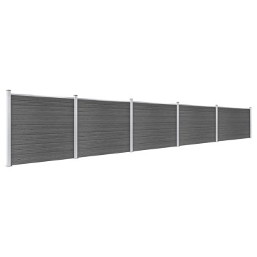 vidaXL Σετ Πάνελ Περίφραξης Μαύρο 872x146cm από WPC
