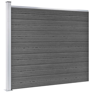 vidaXL Σετ Πάνελ Περίφραξης Μαύρο 872x146cm από WPC
