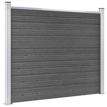 vidaXL Σετ Πάνελ Περίφραξης Μαύρο 872x146cm από WPC