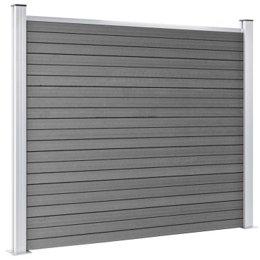 vidaXL Σετ Πάνελ Περίφραξης Γκρι 699x146cm από WPC
