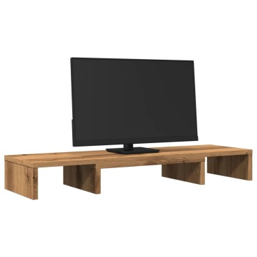 vidaXL Βάση Οθόνης Ρυθμιζ. Αρτισιανή Δρυς 80x24x10,5 εκ. Επεξεργ. Ξύλο