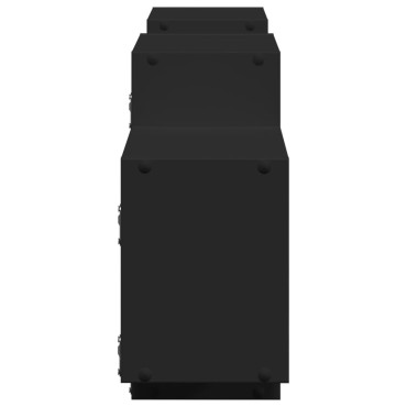 vidaXL Ραφιέρα Τοίχου Μαύρο 129x18x42cm από Επεξεργασμένο Ξύλο 1 τεμ.