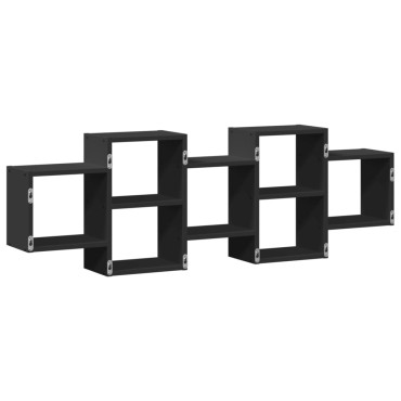 vidaXL Ραφιέρα Τοίχου Μαύρο 129x18x42cm από Επεξεργασμένο Ξύλο 1 τεμ.